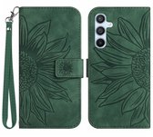 Étui Coverup - Adapté à Samsung Galaxy A56 - Étui Coverup Sunflower Book avec cordon - Vert