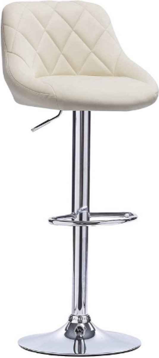 Bolt Edge Designer Barkruk - Creme - Ergonomisch - Met Rugleuning - Zithoogte 60-82cm - Set van 1