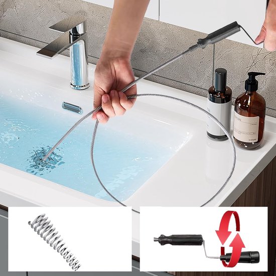 Relaxdays Ontstoppingsveer Met Zwengel En Klauw Gootsteenontstopper Stalen Rioolveer 15 M 598898694