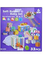 Plunack Jeux Montessori Bébé 6-12 Mois - Cube Souples a Empiler
