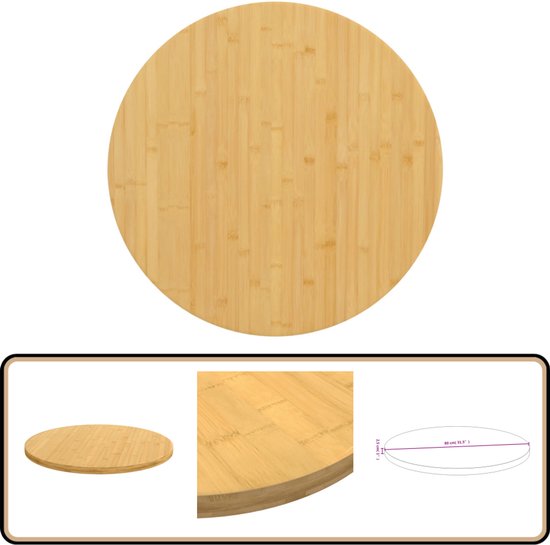 vidaXL Tafelblad 60x60x4 cm bamboe, vervangend tafelblad, eetkamertafelblad, salontafelblad, blad, eetkamertafel blad, tafelonderdeel, tafelaccessoire