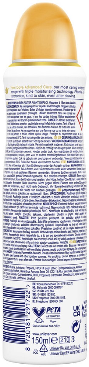 Dove Deodorant Spray Advanced Care Passievrucht & Citroengras - 150 ml