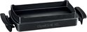 Zwarte OptiGrill XL plancha bakplaat met handvatten.