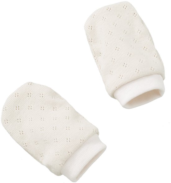 Cottonbaby krabwantjes - ajour ecru - rekbaar - newborn