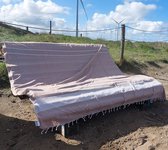 XXL hamamdoek taupe - 2-persoons hamam strandlaken - Picknickkleed - 240 x 220 cm extra groot - Bedsprei hamamdoek - Lichtgewicht strandlaken - Festivalkleed van katoen - 240 x 210 cm extra groot