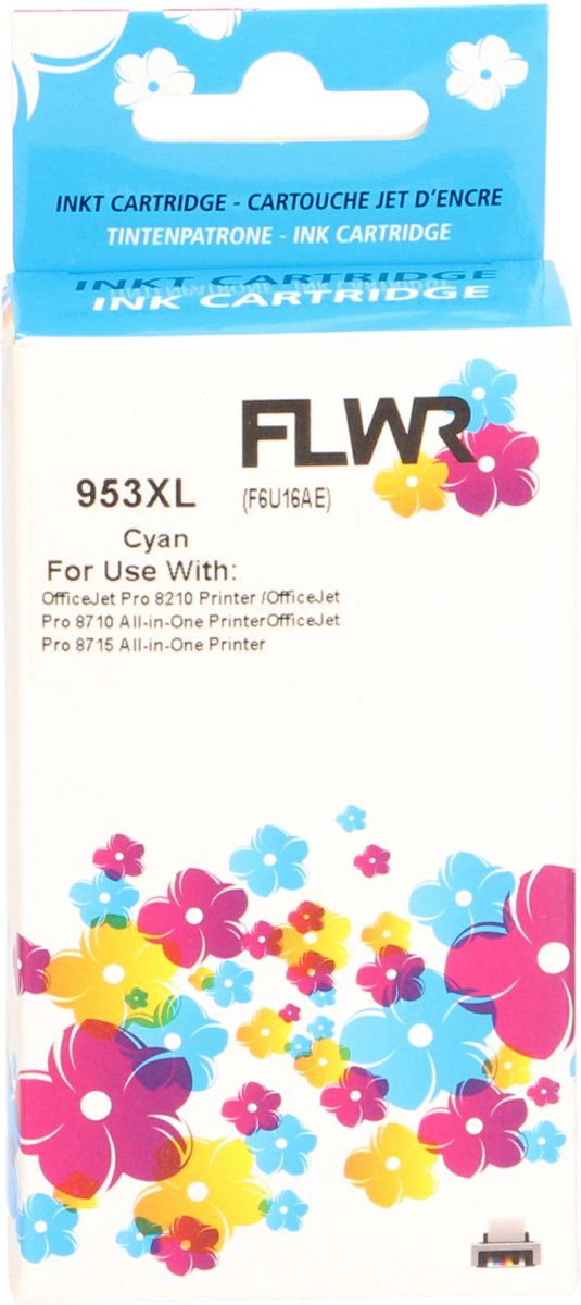 FLWR inktcartridge voor HP 953XL Cyaan - Premium Huismerk HP 953 inkt (Cyaan - hoge capaciteit) o.a. geschikt voor HP OfficeJet Pro 7740, HP OfficeJet Pro 8730, HP OfficeJet Pro 8725, HP OfficeJet Pro 8710, HP OfficeJet Pro 8210.