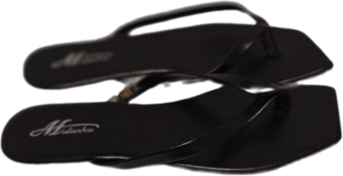 MULANKA- SLIPPER-BLACK-LEDERLOOK-39