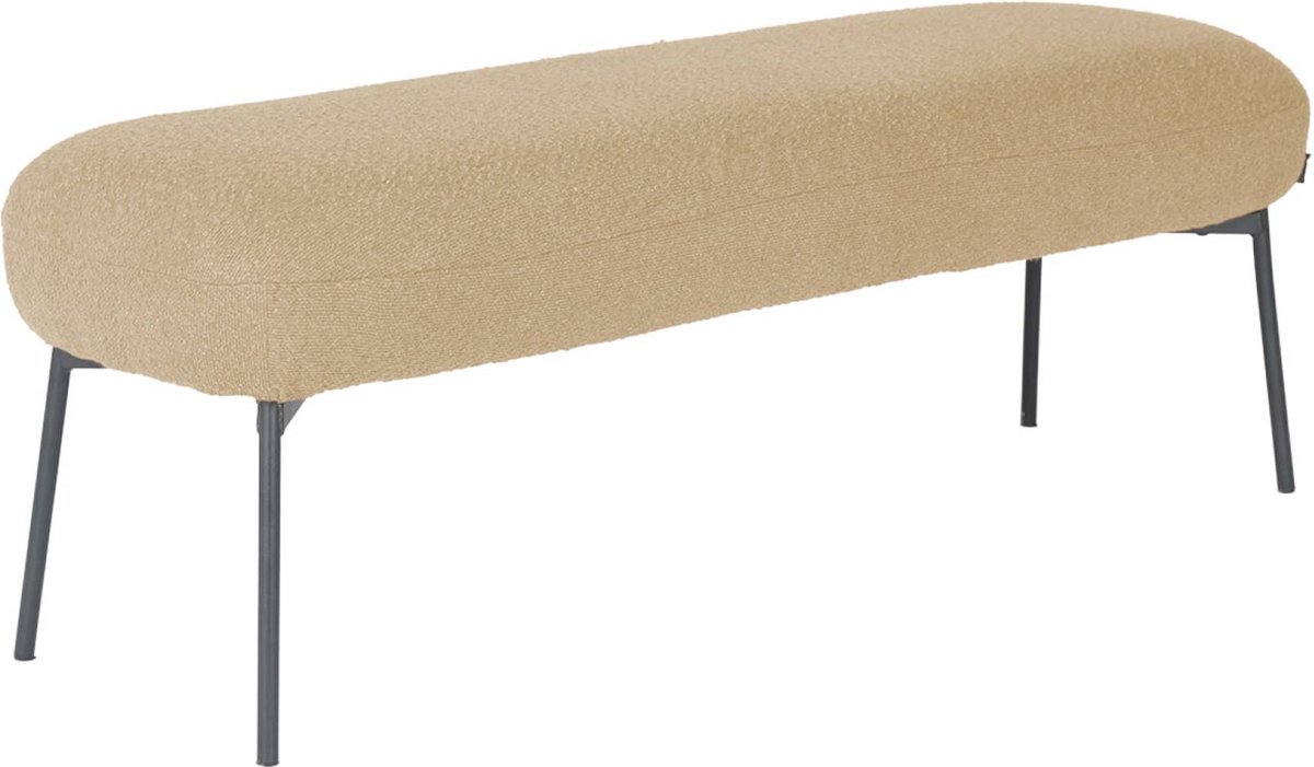 sweeek - Bank, bed einde met bouclébekleding, sherpa, b120 x d42,5 x h43,5cm