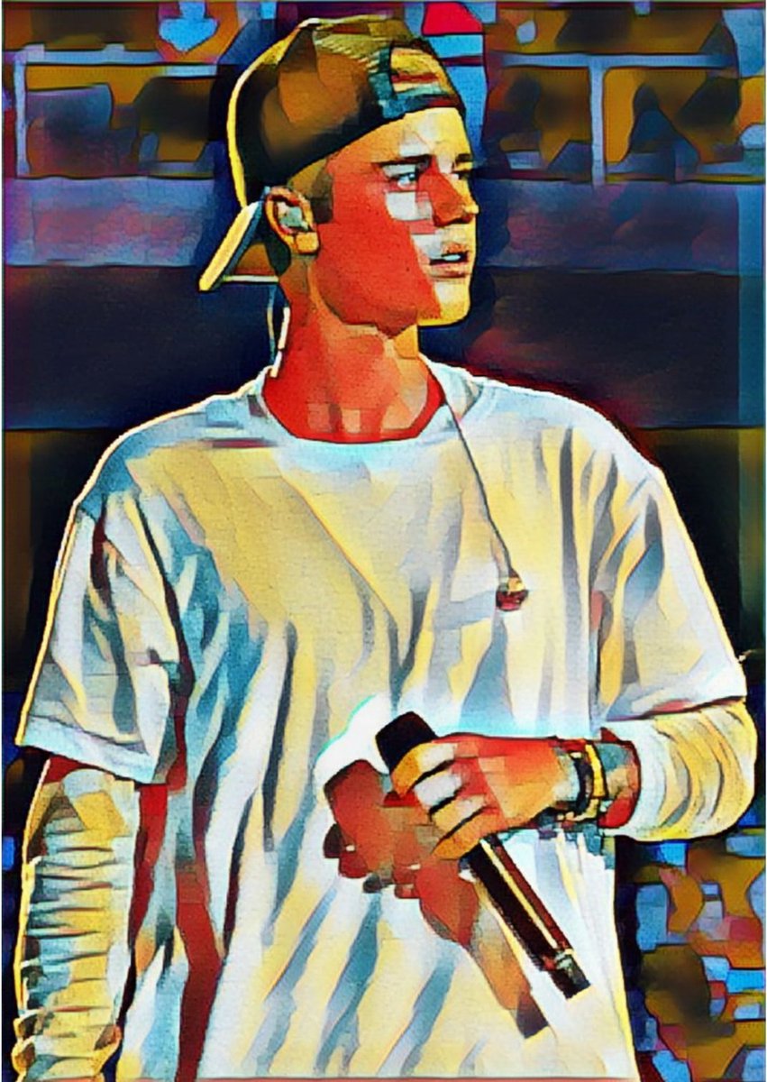 Passionforart.eu Justin Bieber 3-1 - Poster - 40 x 50 cm oranje