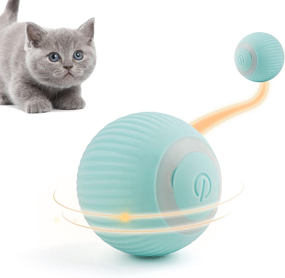 Power Ball 2.0 Kattenspeelgoed, automatische plagerbal, interactief kattenspeelgoed met ledlampen, intelligente rollende bal, USB-oplaadbaar, cadeau voor je kitten