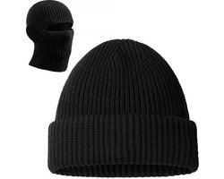 YONO Muts en Balaclava - Beanie en Bivakmuts in 1 - Heren - Dames - Ski Mask Winter - Zwart