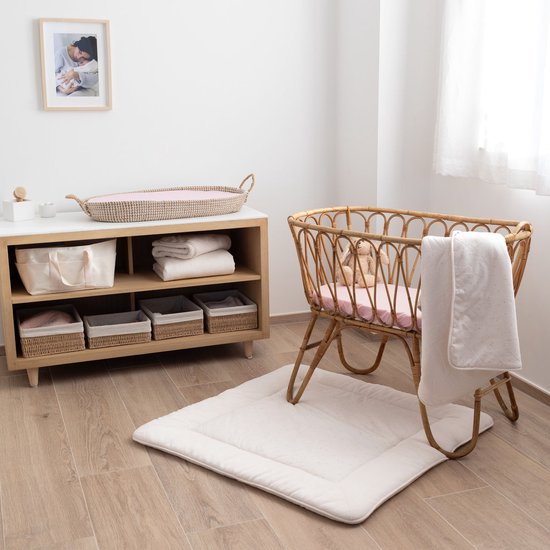 BEMINI Tapis de parc - 75x95cm - Pady Jersey + bambou - Mini pudding