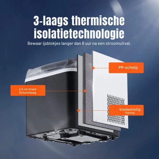 Professionele Ijsblokjesmachine - Ijsblokjesmaker - Zwart - Met Schoonmaak functie van Pro — afbeelding 5
