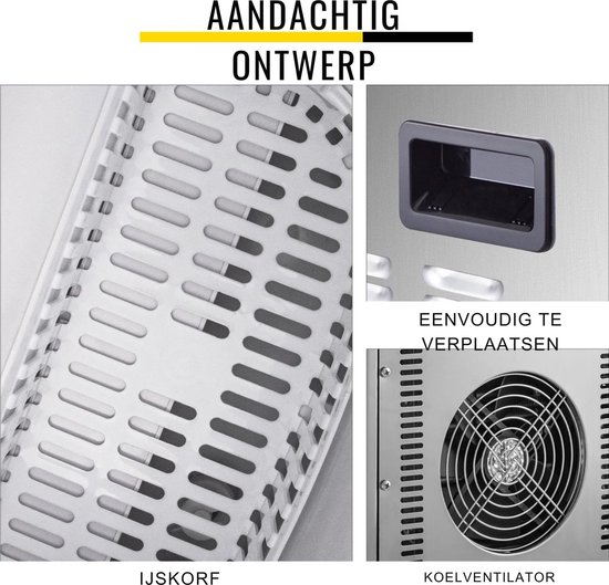 Voor Thuis - Met Schoonmaak functie - Professionele Ijsblokjesmachine - Ijsblokjesmaker - Zwart — afbeelding 2