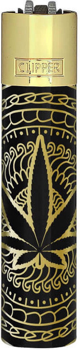Clipper - Metal Vuursteen aansteker - Leaves Premium (Gold) + Giftbox