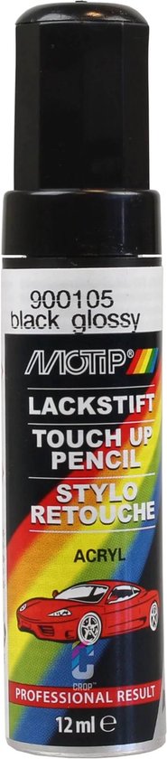 Motip 900105 - Auto lakstift - Hoogglans Zwart - 12 ml