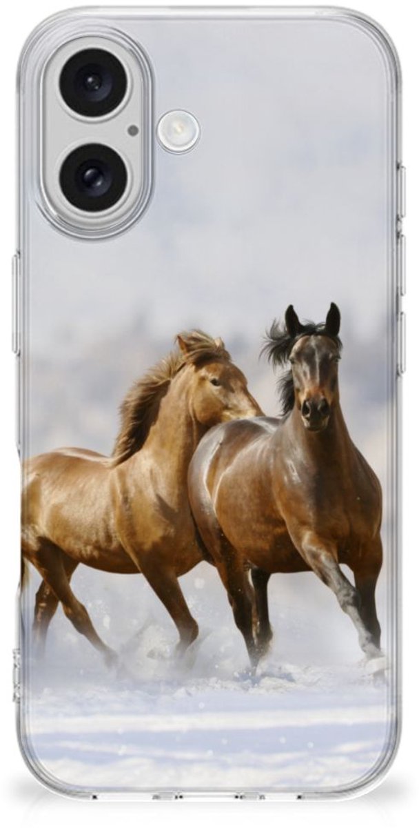 iPhone 16 plus TPU Hoesje Paarden