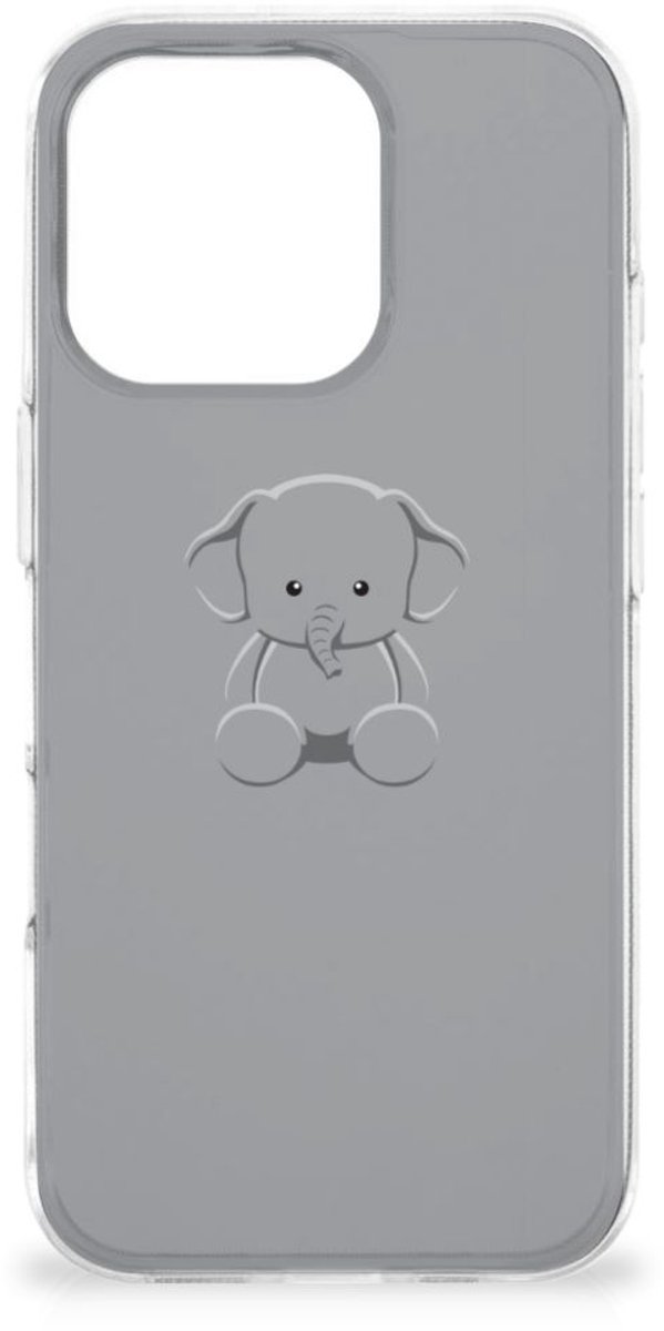 iPhone 16 Pro Max Telefoonhoesje met Naam Grijs Baby Olifant
