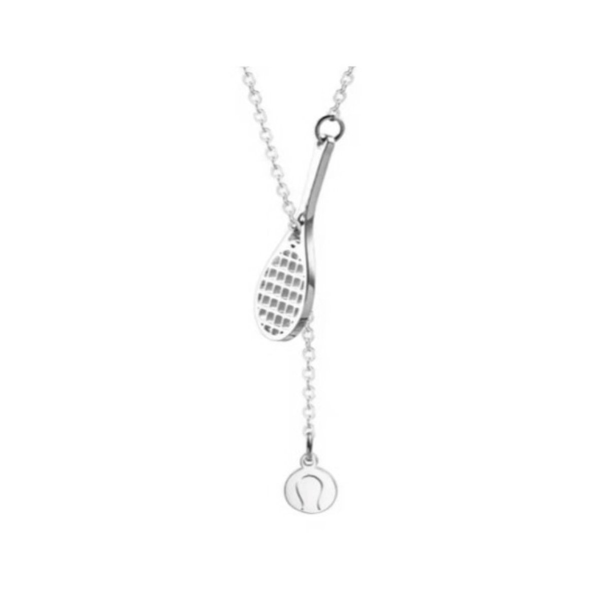 SportPresent®- Ketting - Tennis - Tennisbal - Zilver - Padel - Tennisracket - RVS - Zilver kleur - Verstelbaar - Sieraad - Sport - Teamkado