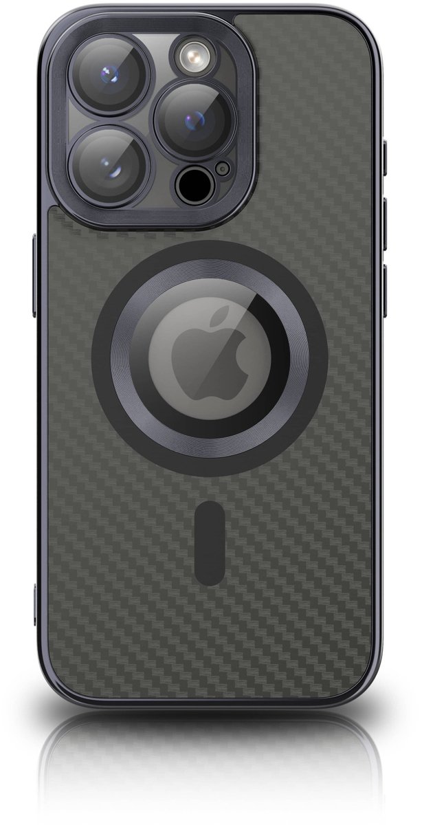 Black NY Carbon Anti Shock TPU Case For iPhone 15 Pro