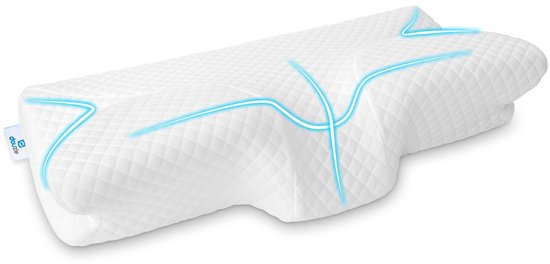 Zij- Rug- Buikslapers Kussen CloudNook Traagschuim Nekkussen – Orthopedisch Kussen Voor Alle Slaaphoudingen – 2 Hoogtes, OEKO-TEX Gecertificeerd Nek- En Schouderpijn Verlichting
