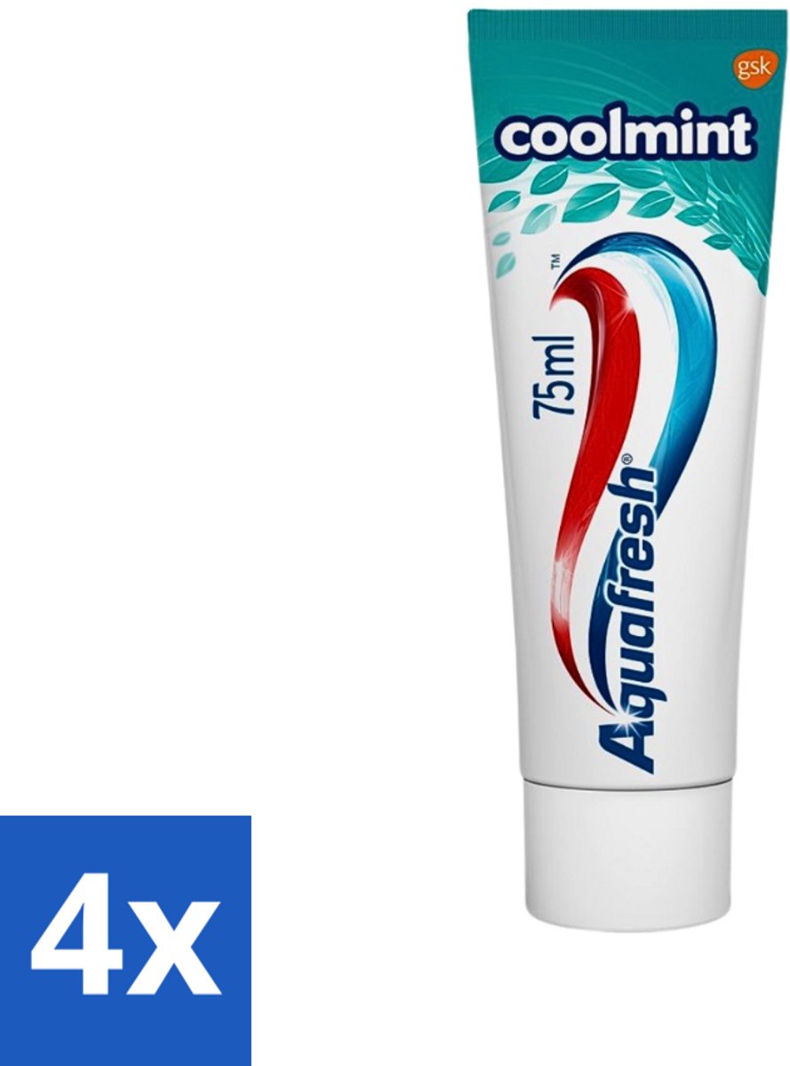 Aquafresh - Tandpasta - Coolmint - Verfrissende Adem - 75 ml - Voordeelverpakking - 4 stuks