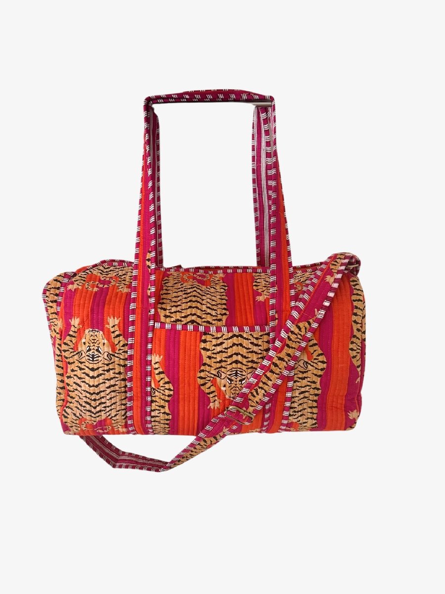 Weekendtas / Reistas Kantha Panter Oranje 49x33 cm