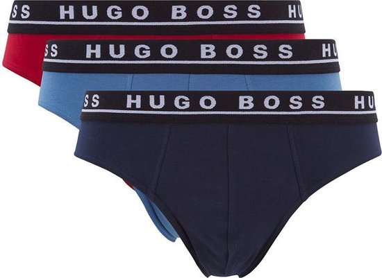 Hugo Boss - Heren 3-Pack Brief Slips Blauw Rood - S | bol.com