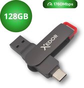 Xedor® Blaze - USB Stick - 128 GB - 1760Mbps - USB C en A - iPhone en Android