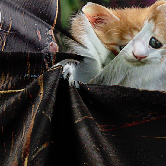 Ulticool - Chat Nature Chats dans un panier pour chat - Affiche murale - 200x150 cm - Groot tapisserie - Affiche de jardin Tapisserie