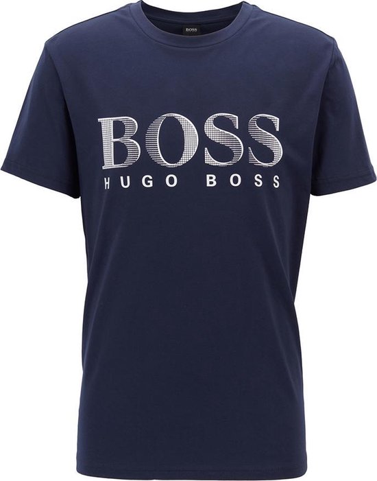 Hugo Boss - Heren T-Shirt Ronde Hals Navy - S | bol.com