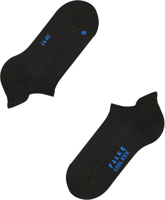 Zwarte Falke Cool Kick enkelsokken met maat 39-41 en R-logo.