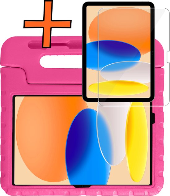 Étui pour iPad 2025, coque Bumper Kids , avec protection d'écran, compatible avec iPad 11, rose