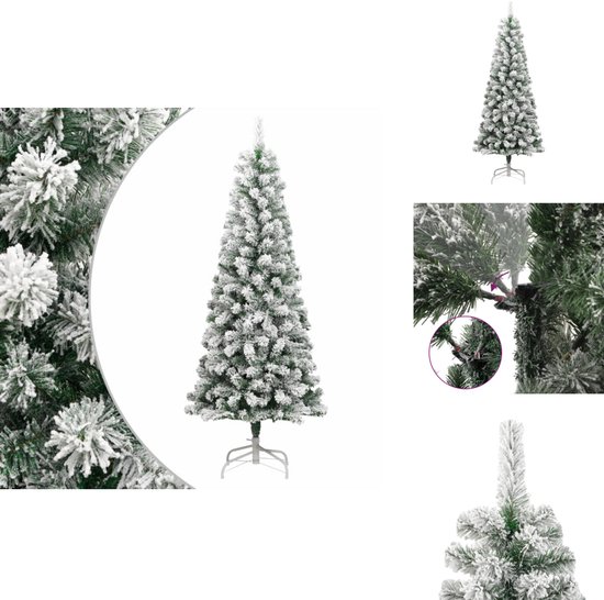 Kunstkerstboom met scharnieren en sneeuw 210 cm