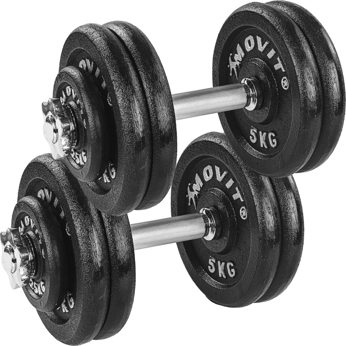 Dumbbell Set van 20kg tot 60kg met Gekartelde Handgreep en Stersluitingen