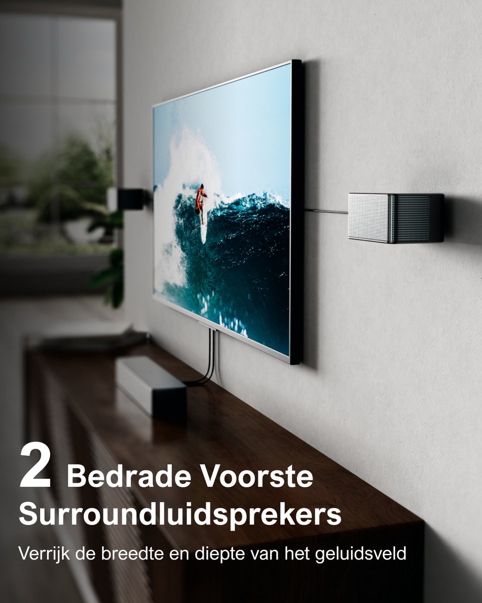 Afbeelding 3 van ULTIMEA Poseidon D80 Soundbar met 7.1-kanaals Dolby Atmos, 6.5" Draadloze Subwoofer, 460W Soundbar voor tv - Zwart