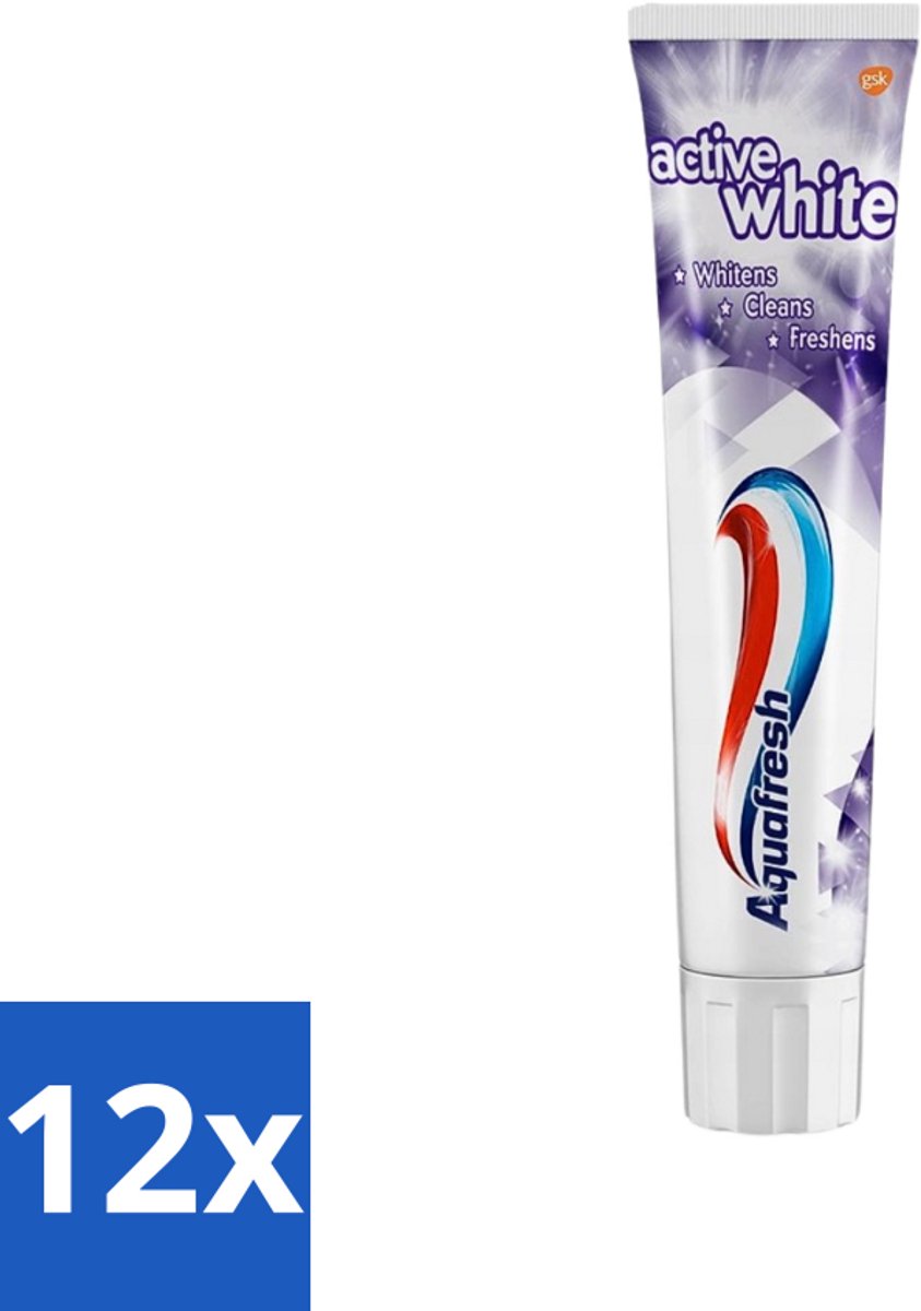 Aquafresh - Tandpasta - Whitening - Stralend Witte Tanden - 100 ml - Voordeelverpakking - 12 stuks