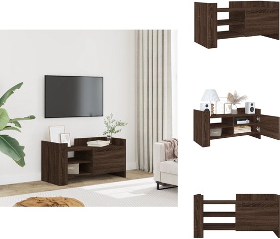 vidaXL Tv-meubel 100x40x50 cm bewerkt hout zwart, kast