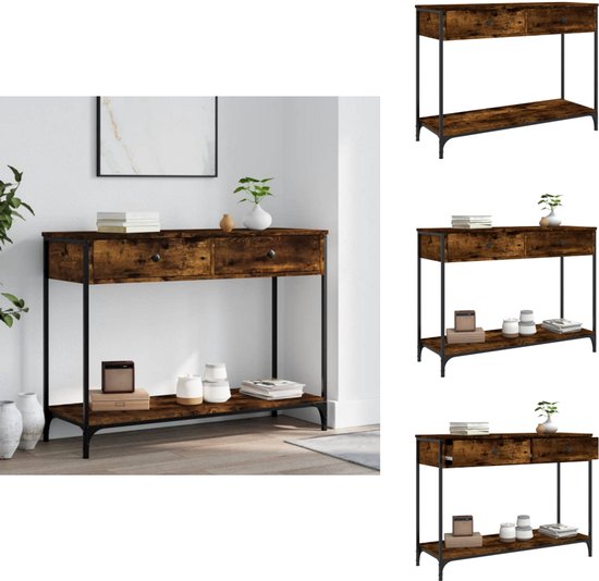 vidaXL-Wandtafel-100x34,5x75-cm-bewerkt-hout-gerookt-eikenkleurig