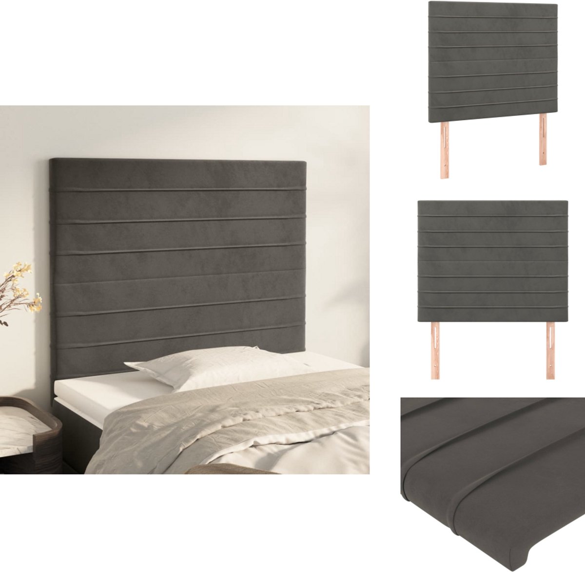 vidaXL Hoofdbord 80x5x78/88 cm stof donkerbruin, hoofdeinde