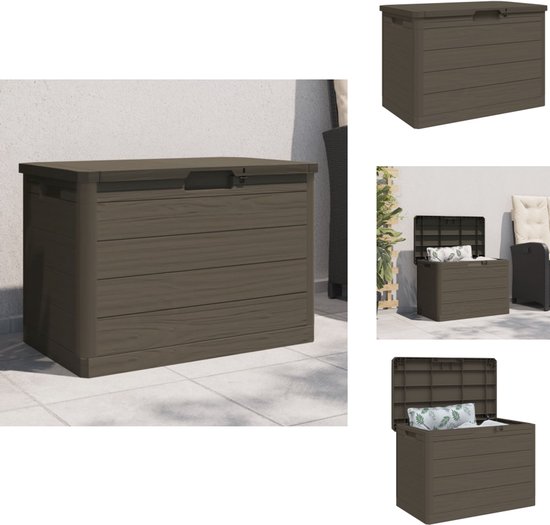 vidaXL Kussenbox 77,5x44,5x53 cm polypropeen grijs, opbergbox, tuinkist, opbergdoos, opbergbox tuin, tuinbox, tuinkussenbox, tuinkussens opbergbox