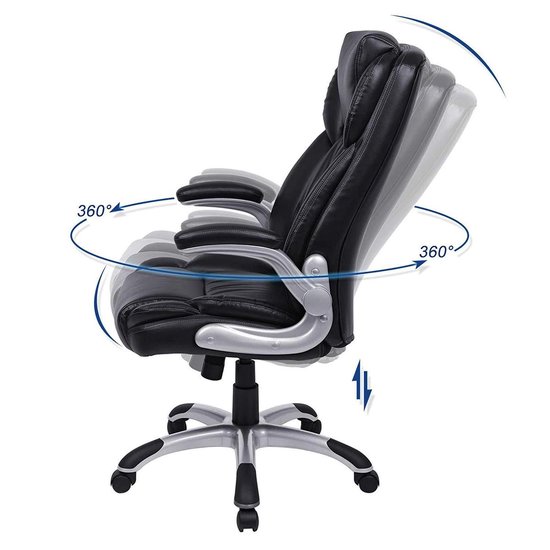 Brede Bureaustoel met Ruime zitting en Zitvering voor Groter Zit Comfort -  Bureau... | bol.com