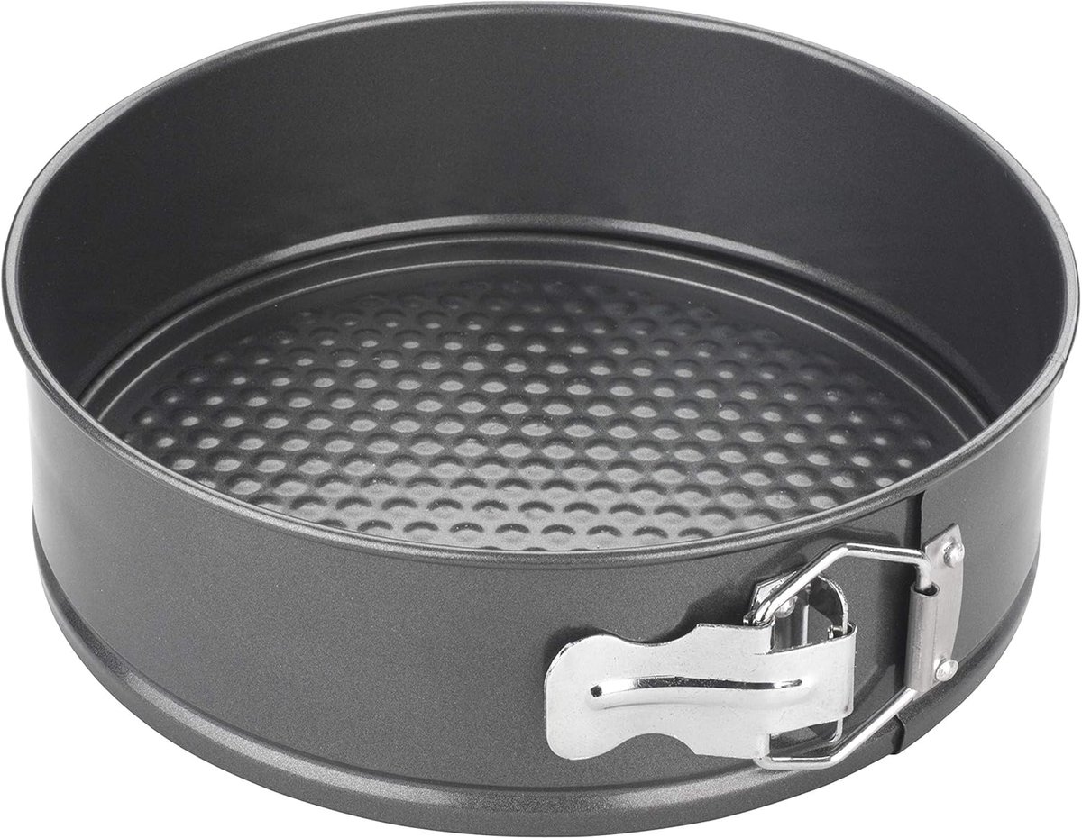 Famanu - Ronde Springvorm met Losse Bodem, Anti-aanbak en Gemakkelijk te Ontvormen, Geschikt voor Koelkast en Vriezer, Grijs, 21 cm