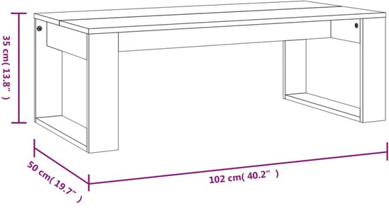 vidaXL Salontafel 102 x 50 x 36 cm, bois , chêne Sonoma gris