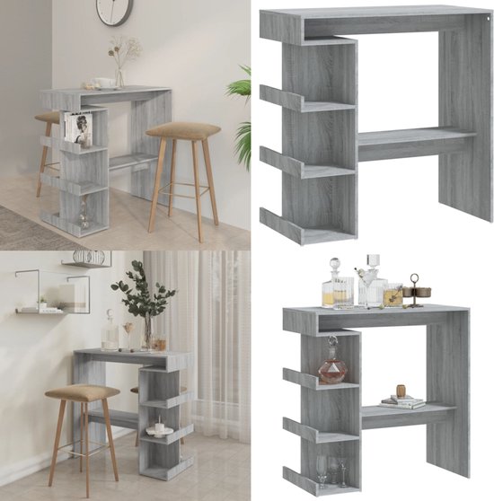 VidaXL Bartafel Met Opbergrek 102x50x103,5 Cm - Bruineiken Bistrotafel Voor Keuken