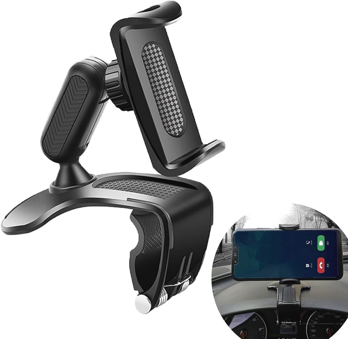 Flexibele Autotelefoonhouder voor Smartphones - Draaibare Dashboard Houder voor Mobiele Telefoons