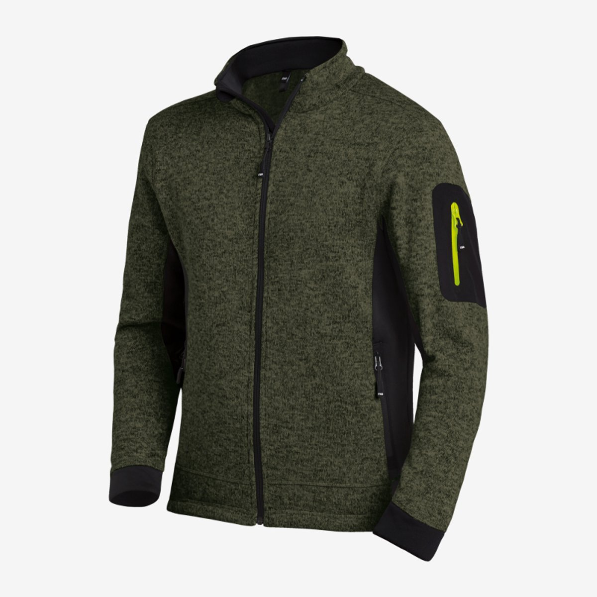 FHB CHRISTOPH Herenvest Tricotfleece 79595 - Olijf-Zwart - S