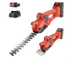 YARDIO Tools® - HTS-22mm - Heggenschaar - 2-in-1 - Heggenschaar Accu Electrisch - Grasschaar Buxusschaar - HTS-22mm - Incl. 2.0a Accu en Snellader
