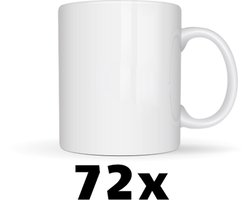 72x Witte Sublimatiemokken - Leuke Cadeau Ideeën - Bedrukbare Sublimatiemok - Geschikt voor Bedrukken - Hoogwaardige Kwaliteit - Leuke Cadeau Ideeën - Vaatwasser- Perfect voor Sublimatie - 325ml