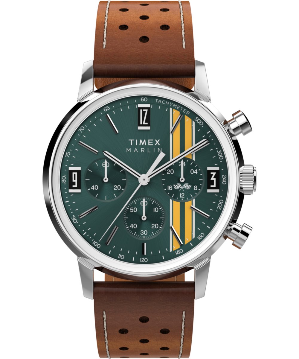 Timex Marlin TW2W99100 Horloge - Leer - Bruin - Ø 40 mm